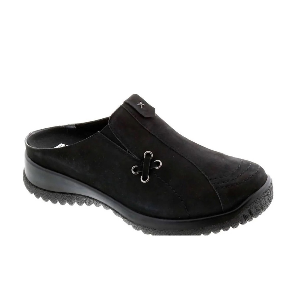 DREW Black Slip-On Mule Clog